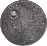 1758 SIXPENCE ( FINE ) HOLED