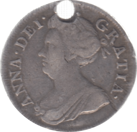 1710 MAUNDY FOURPENCE ( GF ) HOLED