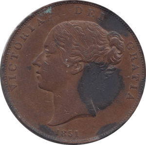 1851 PENNY ( GVF ) 3 - Penny - Cambridgeshire Coins