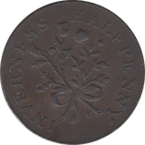 1793 HALFPENNY TOKEN INVERNESS-SHIRE CORNUCOPIA ROASE & FLOWERS ( REF 234 )