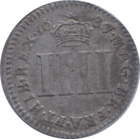 1687 MAUNDY FOURPENCE ( GF )