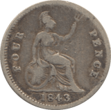 1843 FOURPENCE ( NF ) 1 - Fourpence - Cambridgeshire Coins