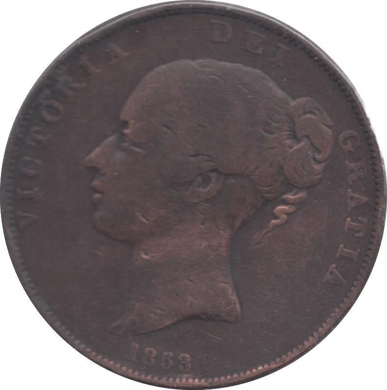 1853 PENNY ( FINE ) 1 - Penny - Cambridgeshire Coins