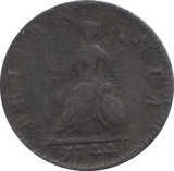 1744 FARTHING ( FINE )