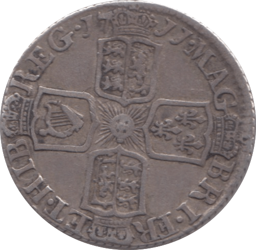 1711 SIXPENCE ( VF )