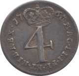 1763 MAUNDY FOURPENCE ( GVF )