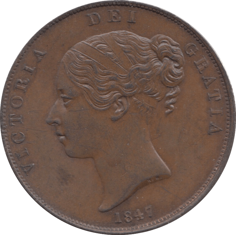 1847 PENNY ( AUNC ) 1 - Penny - Cambridgeshire Coins