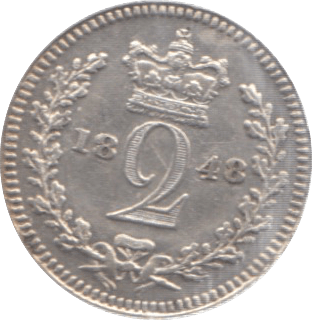 1848 MAUNDY TWOPENCE ( AUNC ) - Maundy Coins - Cambridgeshire Coins