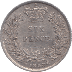 1853 SIXPENCE ( EF ) REF 1 - Sixpence - Cambridgeshire Coins