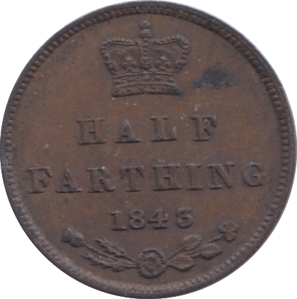 1843 HALF FARTHING ( EF ) 11 - Half Farthing - Cambridgeshire Coins