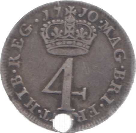 1710 MAUNDY FOURPENCE ( GF ) HOLED