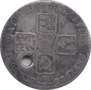 1758 SIXPENCE ( FINE ) HOLED