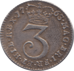 1763 MAUNDY THREEPENCE ( EF )