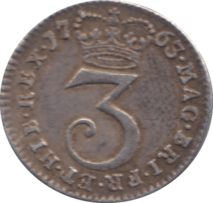 1763 MAUNDY THREEPENCE ( EF )