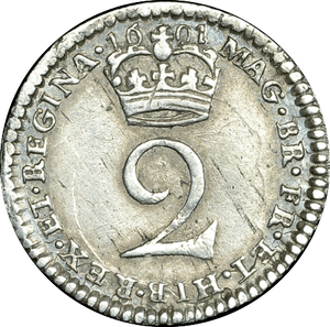 1691 MAUNDY TWO PENCE ( GVF )