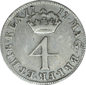 1717 MAUNDY FOURPENCE ( VF )