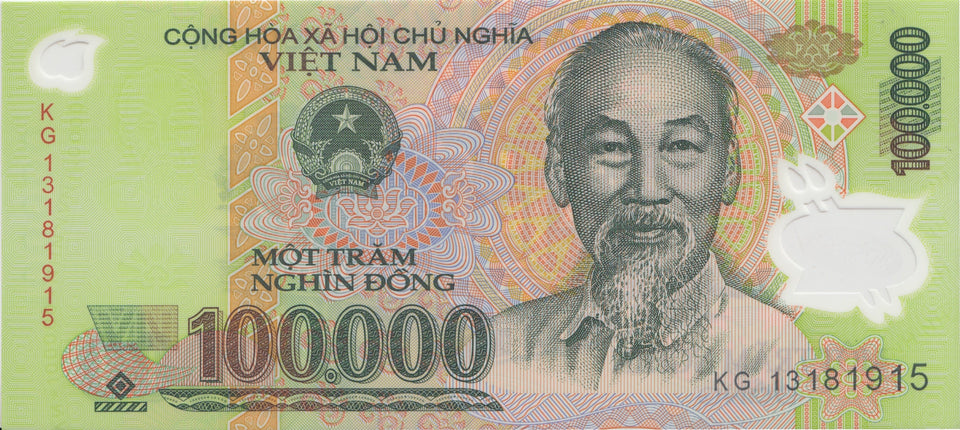 BANK OF VIETNAM 100000 DONG BANKNOTE REF 1543 - World Banknotes - Cambridgeshire Coins