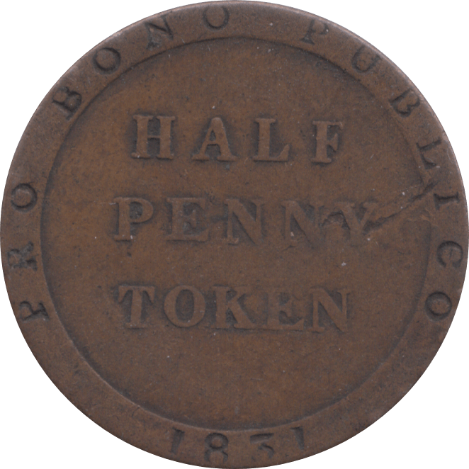 1831 ISLE OF MAN HALFPENNY TOKEN ( GF ) 1 - Token - Cambridgeshire Coins