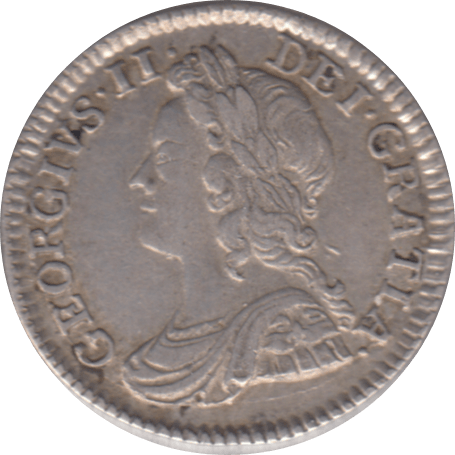 1743 MAUNDY FOURPENCE ( GVF )