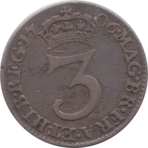 1706 MAUNDY THREEPENCE ( GF ) 1