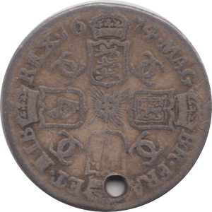 1674 SIXPENCE HOLED ( NF ) 1