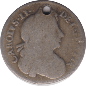 1674 SIXPENCE HOLED ( NF ) 1