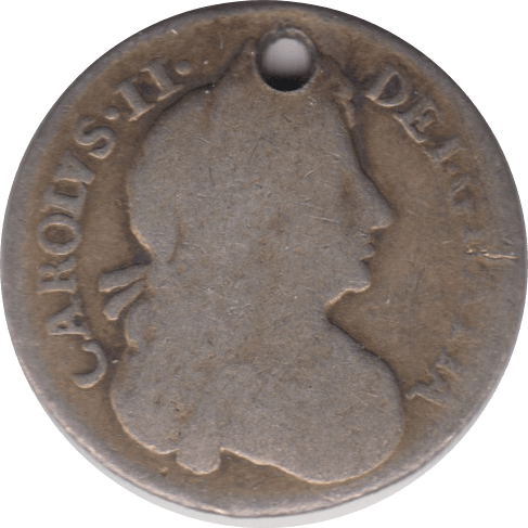 1674 SIXPENCE HOLED ( NF ) 1