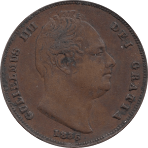 1836 FARTHING ( GVF ) 1 - Farthing - Cambridgeshire Coins