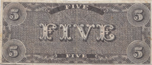 CONFEDERATE FIVE DOLLARS BANKNOTE REF 1565 - World Banknotes - Cambridgeshire Coins