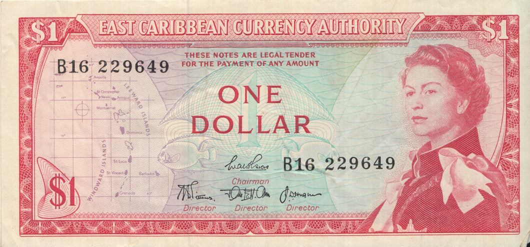 EAST CARIBBEAN CURRENCY AUTHORITY ONE DOLLAR BANKNOTE REF 1317 - World Banknotes - Cambridgeshire Coins