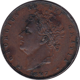 1827 FARTHING ( EF ) - Farthing - Cambridgeshire Coins