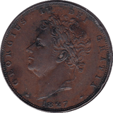 1827 FARTHING ( EF ) - Farthing - Cambridgeshire Coins