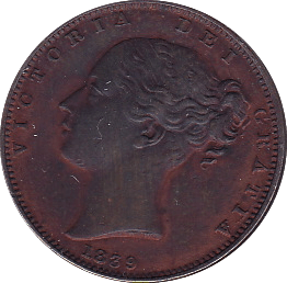 1839 FARTHING ( GVF ) - Farthing - Cambridgeshire Coins