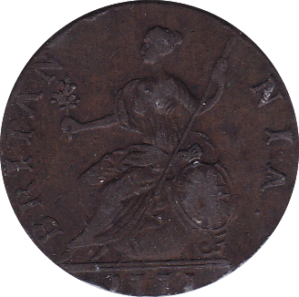 1771 HALFPENNY ( VF  ).