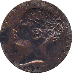 1846 FARTHING ( AUNC ) - Farthing - Cambridgeshire Coins