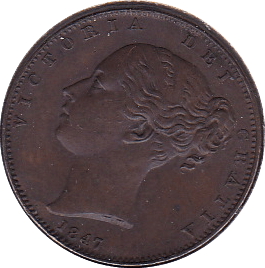 1847 FARTHING ( EF ) - Farthing - Cambridgeshire Coins