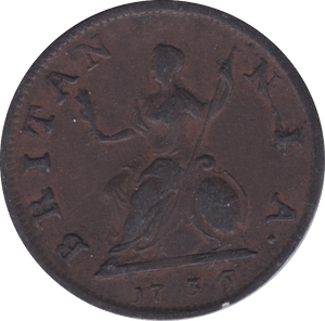 1736 FARTHING ( VF )