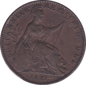 1821 FARTHING ( EF ) A