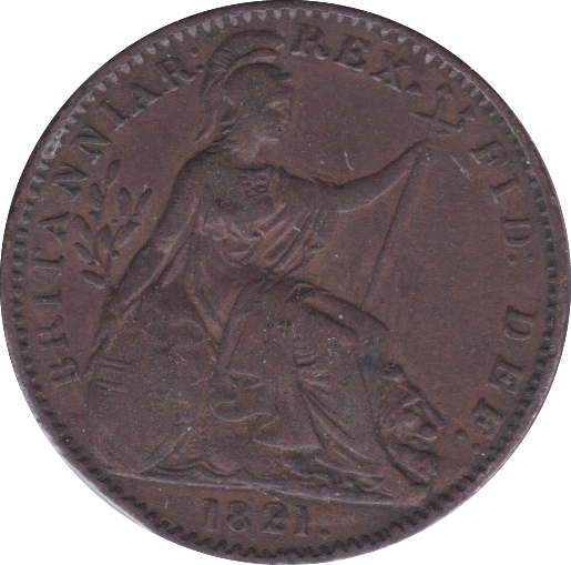 1821 FARTHING ( EF ) A