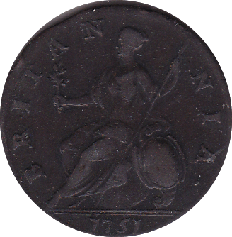 1753 HALFPENNY ( GF )