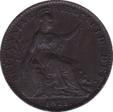 1821 FARTHING ( EF )