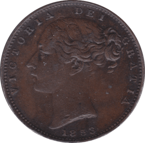 1853 FARTHING ( EF ) C - Farthing - Cambridgeshire Coins