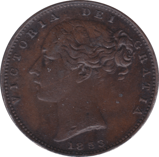 1853 FARTHING ( EF ) C - Farthing - Cambridgeshire Coins