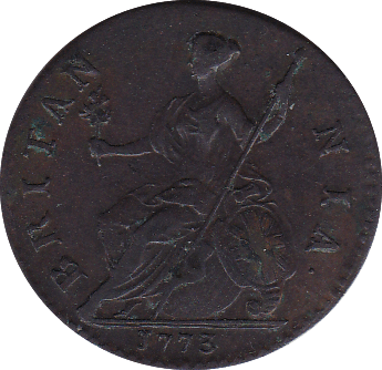 1773 HALFPENNY ( VF ) B