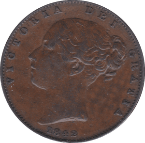 1842 FARTHING ( GVF ) - Farthing - Cambridgeshire Coins