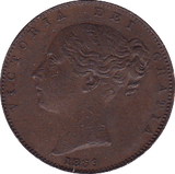 1839 FARTHING ( EF ) B - Farthing - Cambridgeshire Coins