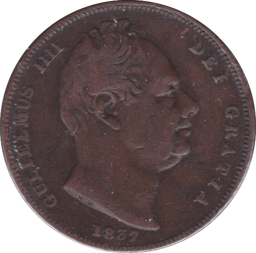 1837 FARTHING ( F ) - Farthing - Cambridgeshire Coins