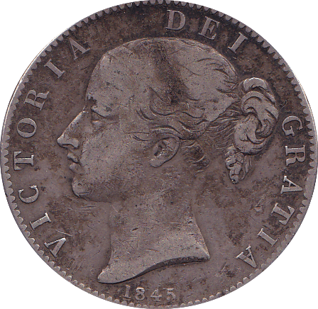 1845 CROWN ( VF ) CINQ - Crown - Cambridgeshire Coins