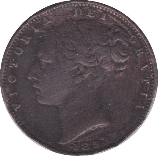 1853 FARTHING ( VF ) C - Farthing - Cambridgeshire Coins