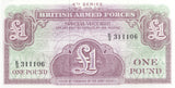 ONE POUND BANKNOTE BRITISH ARMED FORCES 4TH SERIES REF 1147 - World Banknotes - Cambridgeshire Coins